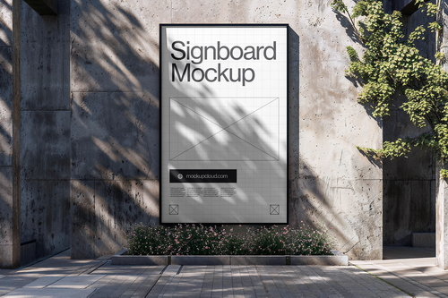 Signboard Advertising Mockup Scene 13