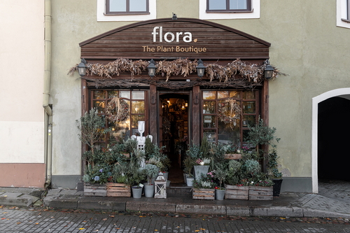 Flower Shop Storefront Sign Mockup Scene 07
