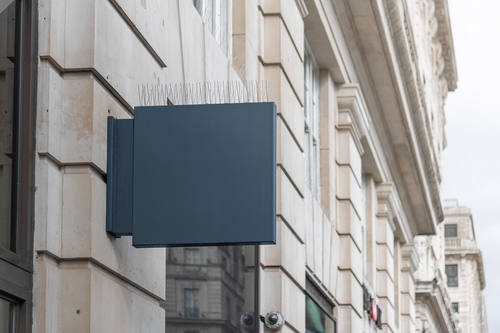 Store Sign Board Square Mockup Scene 31