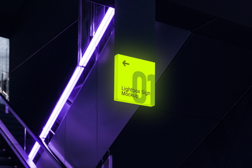 Lightbox Sign Mockup Scene 03