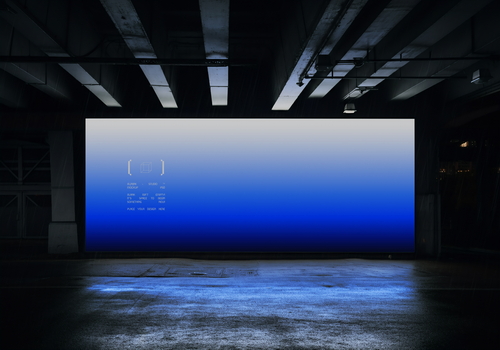 Giant LED Screen Mockup Billboard Under the Bridge