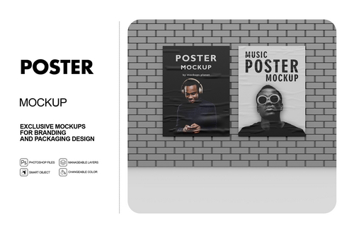 Posters on Wall Mockup