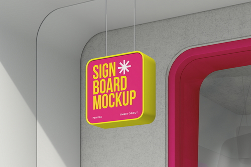 Sign Board Mockup