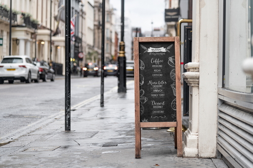 A-Board Wooden Sign Mockup Scene 42