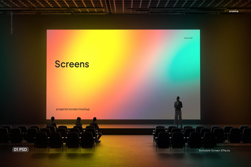 Projector LED Screen Mockup