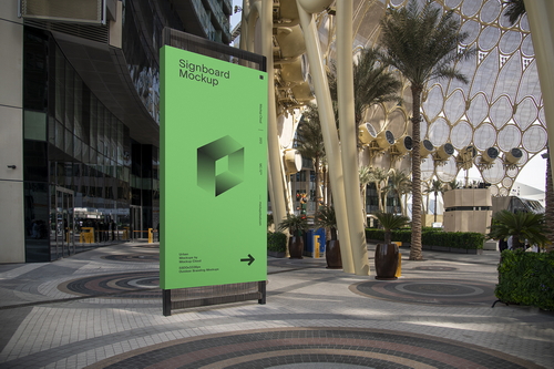 Signboard Advertising Mockup Scene 06