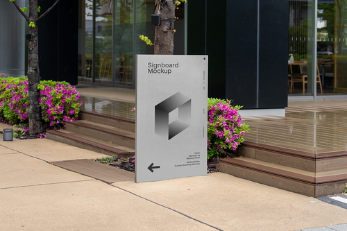 Signboard Advertising Mockup Scene 04