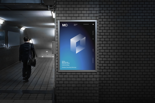 Subway Poster Mockup Scene