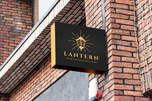 Store Sign Board Mockup Scene 14