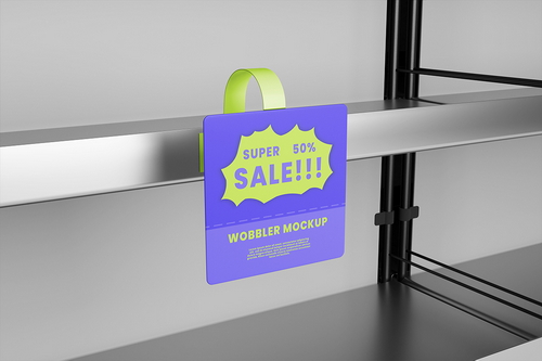 Wobbler Shelf Talker Mockup Square