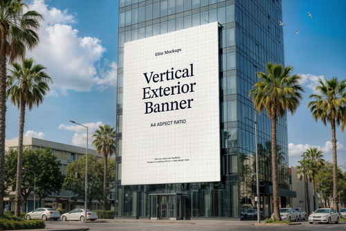 Vertical Exterior Banner Mockup