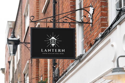 Store Sign Board Outdoor Mockup Scene 36
