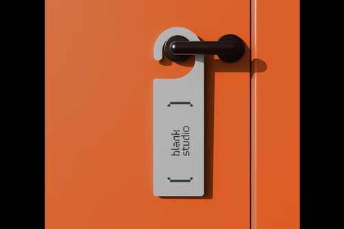 Hotel Door Tag Mockup