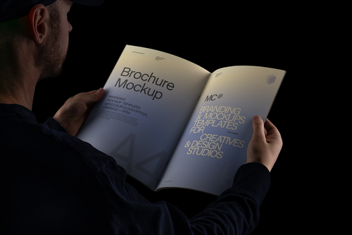 Brochure Mockup Scene / Blackout Series
