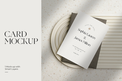 Wedding 5x7 Card Photo Mockups #01