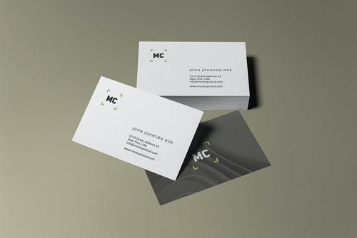 Business Cards Stack Mockup Scene 07
