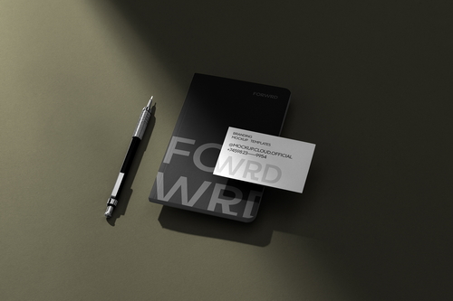 Forwrd Notebook and Business Cards Mockup Scene 05