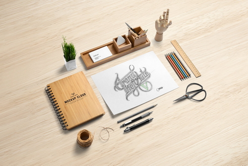 Branding Artist Desk Mockup Essentials Scene 26
