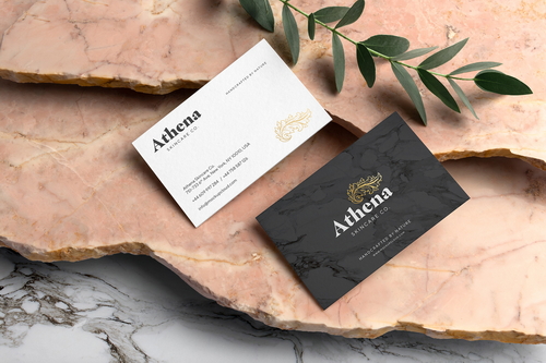 Athena Business Cards Branding Mockup Scene 06