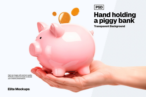 Hand Holding a Piggy Bank