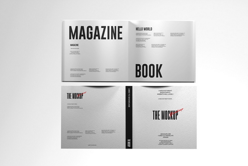 Open Magazine Book Mockup Spread