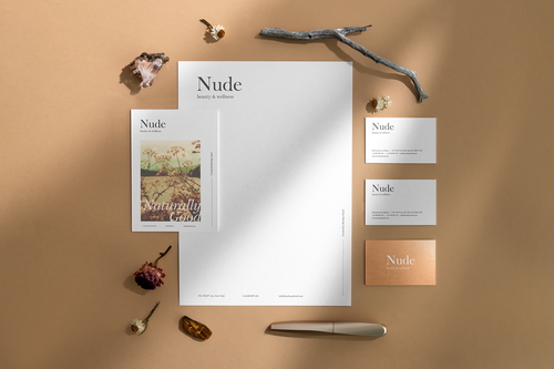 Nude Branding Mockup Top View Scene 06