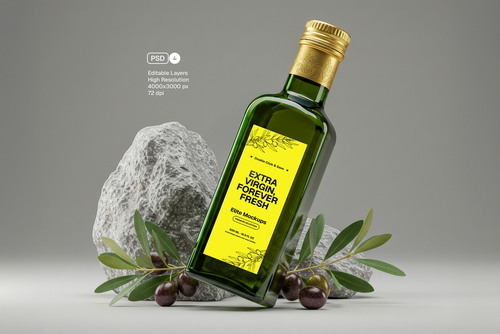 Olive Oil Bottle Mockup