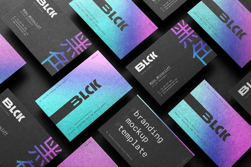 Blck Business Cards Branding Mockup Scene 11