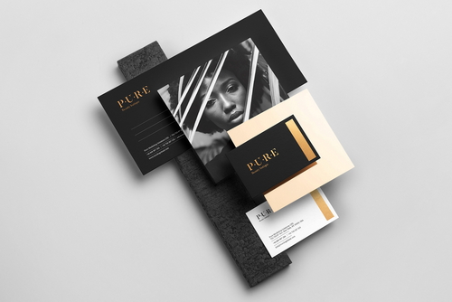 Pure Stationery Branding Top View Mockup Scene 11