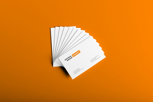 Business Cards Stack Mockup Scene 07