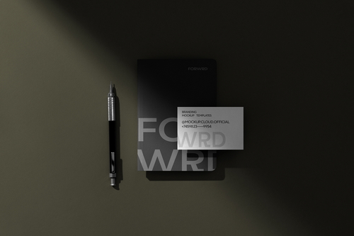 Forwrd Notebook and Business Cards Mockup Scene 06