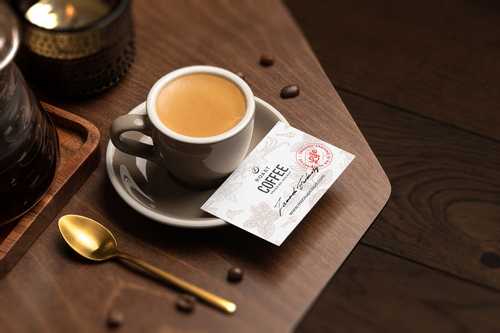 Business Card Coffee Branding Mockup Scene 11