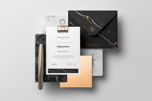 Signature Branding Mockup Top View Scene 04