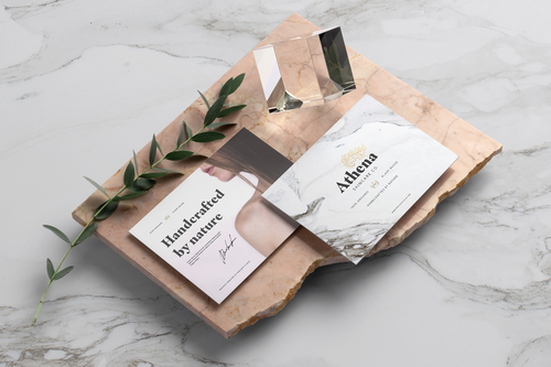 Athena Flyers Cards Branding Mockup Scene 04