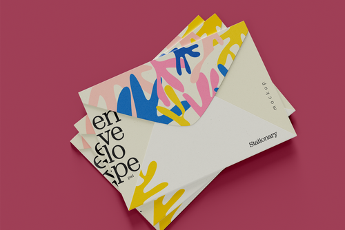 Stacked Envelopes Mockup