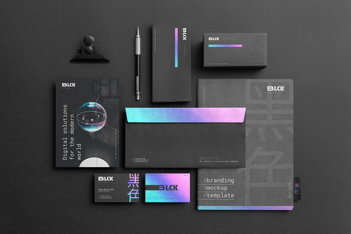 Blck Branding Stationery Mockup Scene 02