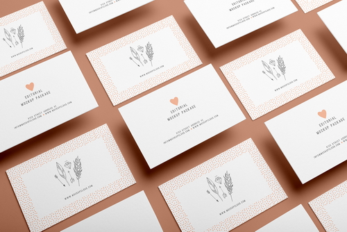 Grid Style Business Cards Mockup Scene 01
