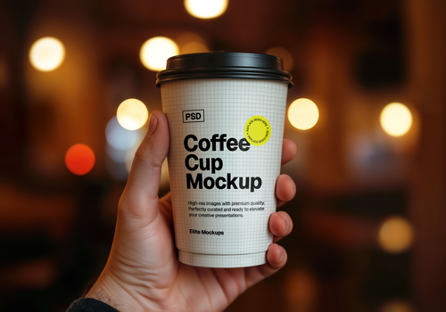 Realistic Coffee Cup Mockup in Hand
