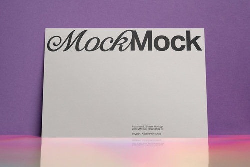 Poster / A4 Letterhead Mockup 'Iridescence'