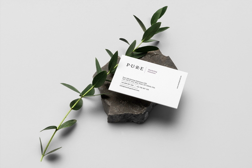 Pure Business Cards Mockup Scene 08