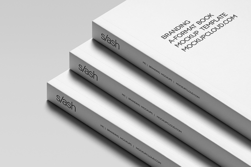 Stacked Books Mockup Scene / Slash Series
