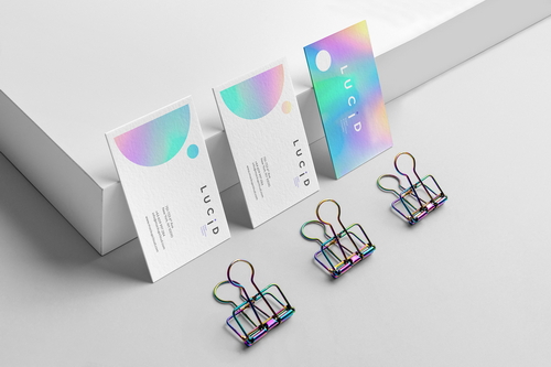 Lucid Vertical Business Cards Mockup Scene 04