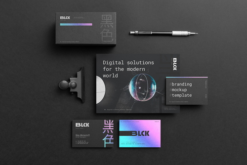 Blck Branding Stationery Mockup Scene 04