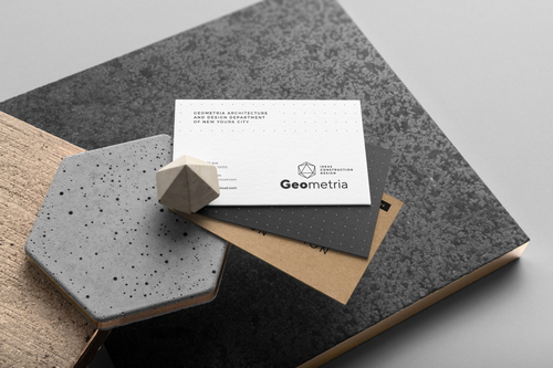 Geometria Business Cards Mockup Scene 17