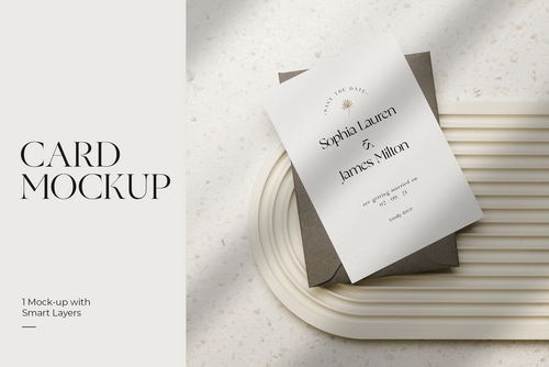 Wedding 5x7 Card Photo Mockups #04