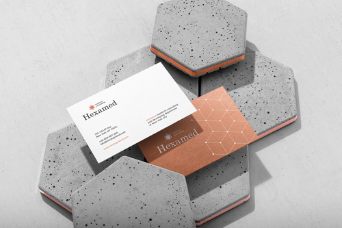 Hexamed Business Cards Mockup Scene 04