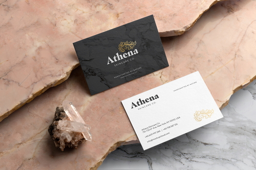 Athena Business Cards Branding Mockup Scene 07