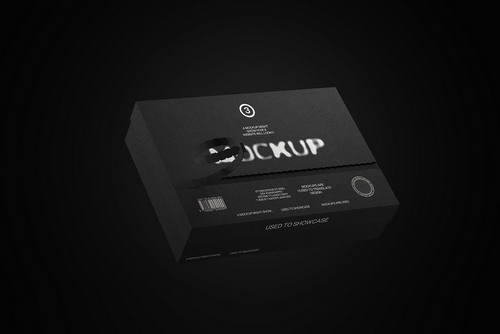 Black Cardboard Packaging Box Mockup