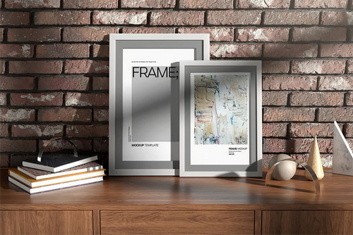 Frame Mockup On Table