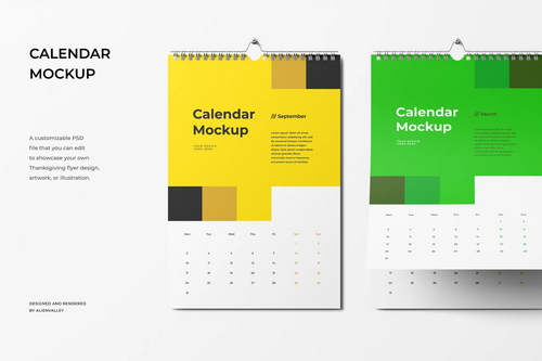 High Quality Calendar Mockup